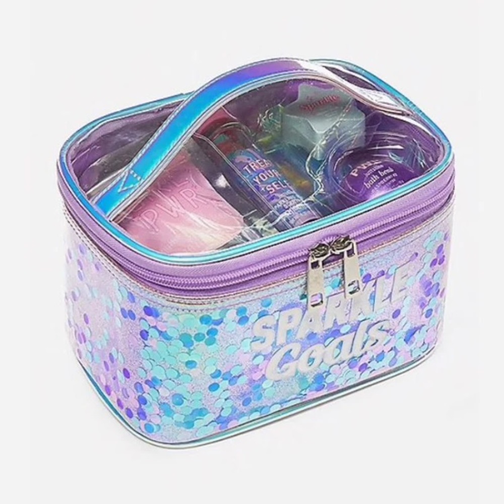 Justice Sparkle 5 piece tote bath set